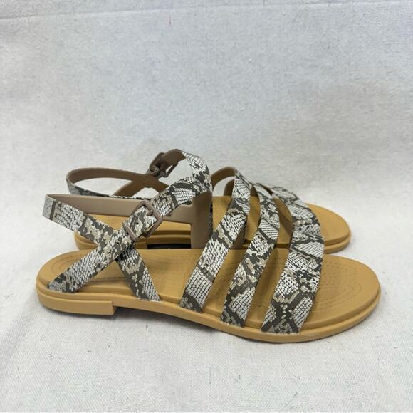 Crocs Tulum snakeskin print sandals women's size 10 Rubber/Jelly - Picture 9 of 13